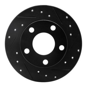 Audi A6 Quattro Brake Rotor (1) - Rear Right - R1 Concepts - Drilled & Slotted - Black - `98-`01
